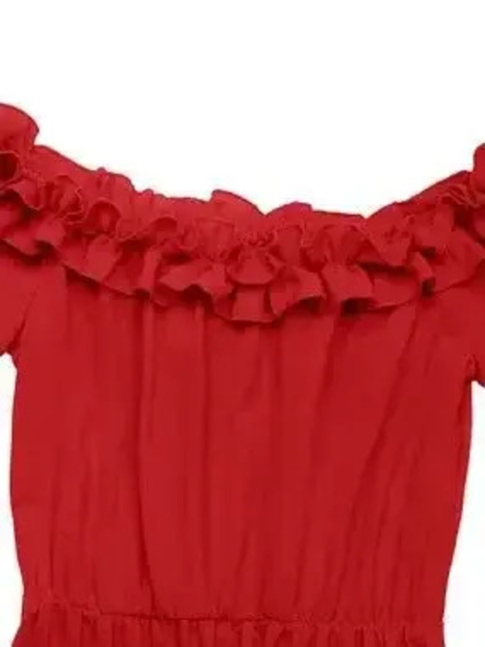 Off-Shoulder Ruffle Pleated Midi Dress - Picture 6 of 10